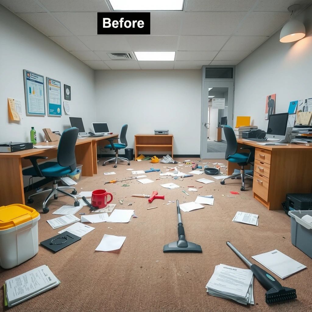 Before cleaning - typical office space