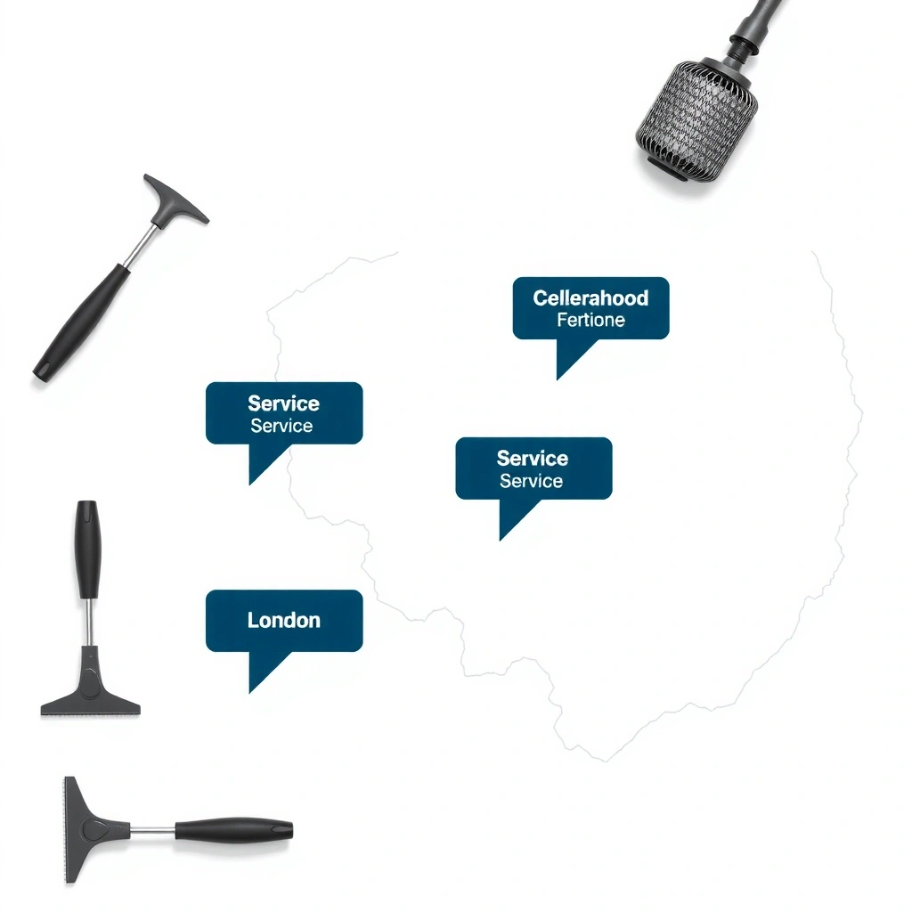London map showing service areas