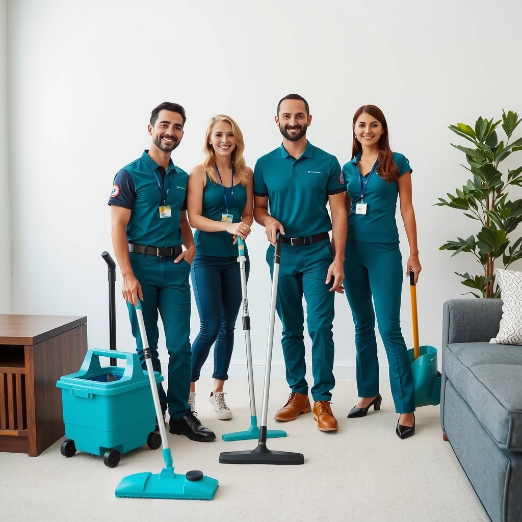 Professional cleaning team in London